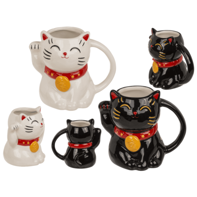 Becher, Lucky Cat, aus Dolomit,