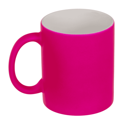 Becher, Neon Pink, aus Steingut, 9 x 8,5 cm,