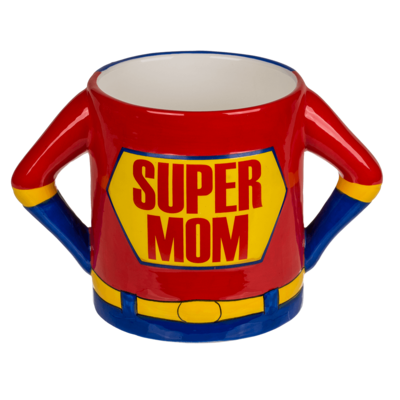 Becher, Super Mom, aus Steingut,