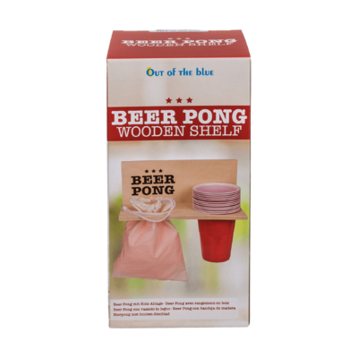 Beer Pong m. Holz-Ablage, inkl. 12 Becher und