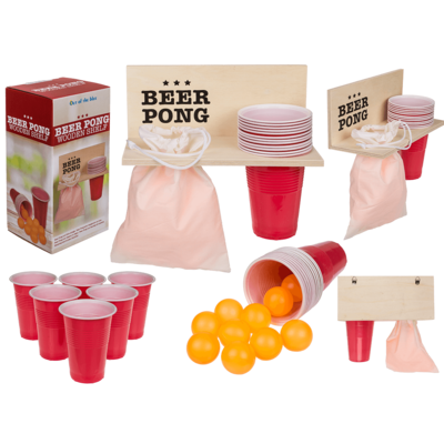 Beer Pong Shelf with 12 cups + 12 balls,