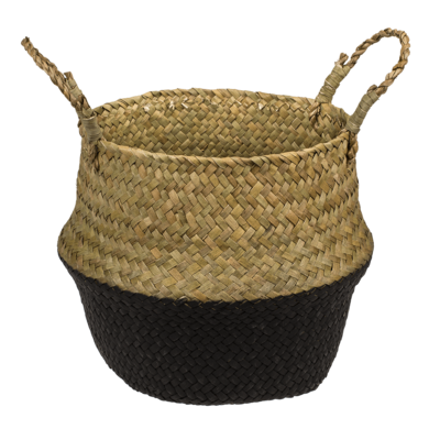 Belly basket made of seagrass, with 2 handles,