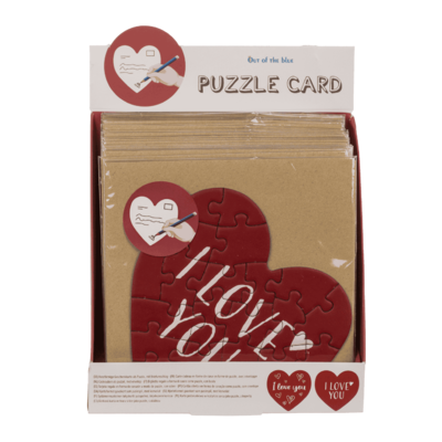 Biglietto regalo a forma di cuore, puzzle