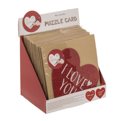 Biglietto regalo a forma di cuore, puzzle