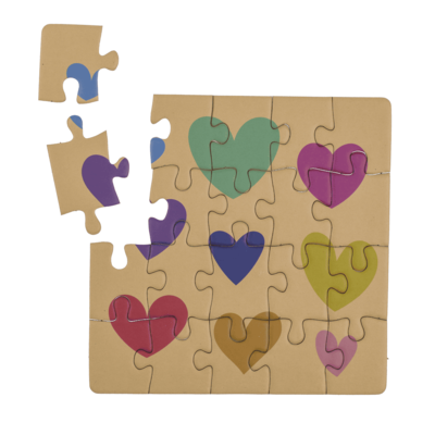 Biglietto regalo quadrato, puzzle