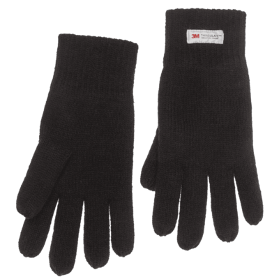 Black colored mens gloves with 3M inner lining,
