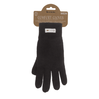 Black colored mens gloves with 3M inner lining,