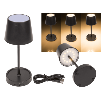 Black colored table lamp with LED,