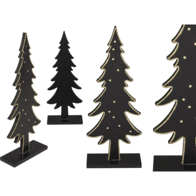 Black colored wooden tree with gold colored