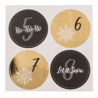 Black/gold colored advent calender,