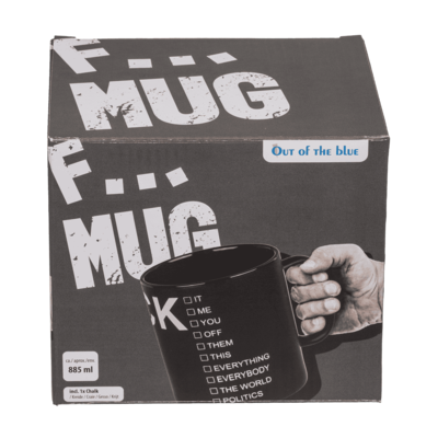 Black Mug, Fxxx, ca. 12,5 x 11 cm,