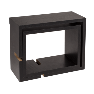 Black wooden wall shelf, Set of 2 pcs,