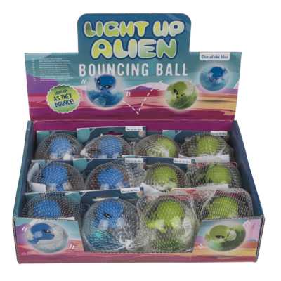 Blinkender Springball, Alien, 6,5 cm,