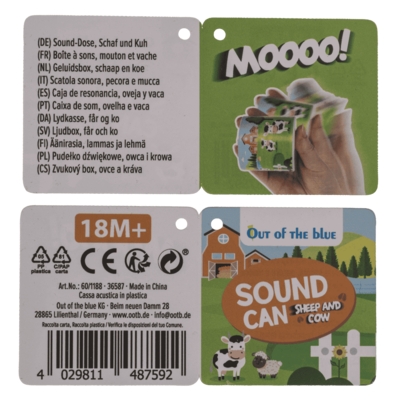 Boîte sonore, mouton et vache assortis