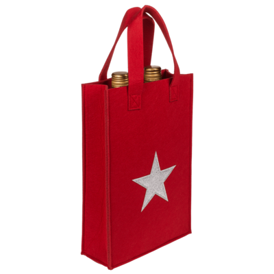 Bolsa de regalo roja, saludos de Navidad,