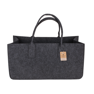 Bolso de fieltro gris para la leña,