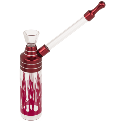 Bong, Classic, 12 cm, mit Mundstück, Glas/Metlall,