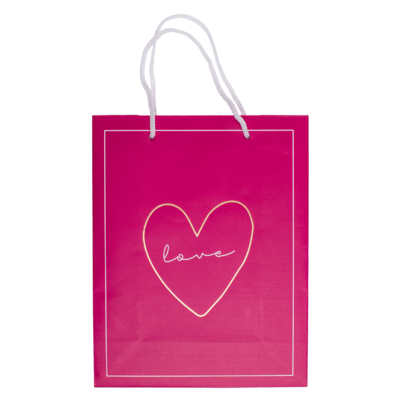 Borsa da regalo bianca/pink, Love,