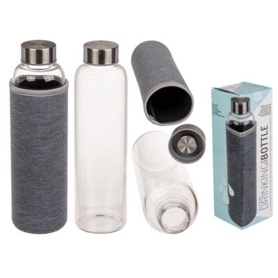 Botella de borosilicato con funda, aprox. 550 ml,