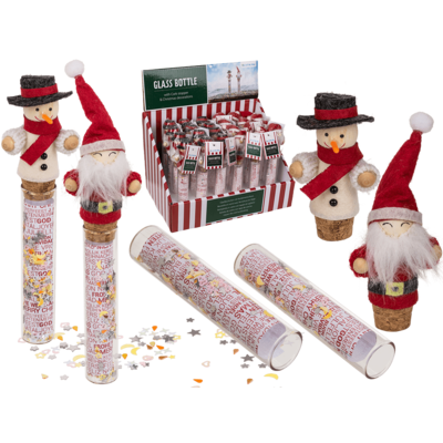 Botellita con tapon de corcho, decoración navideño