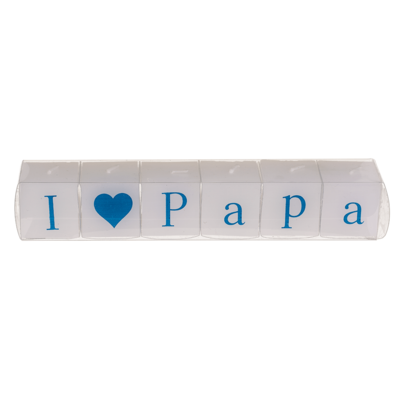 Bougie carrées avec écriture, I love Papa,