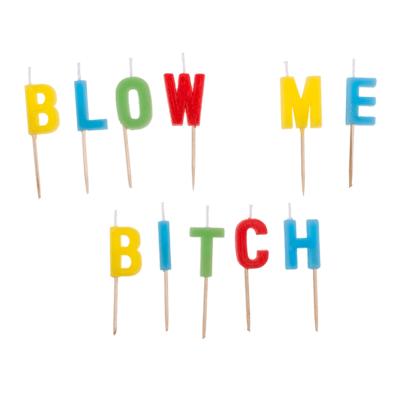 Bougie d'anniversaire " Blow me Bitch/"Grumy old