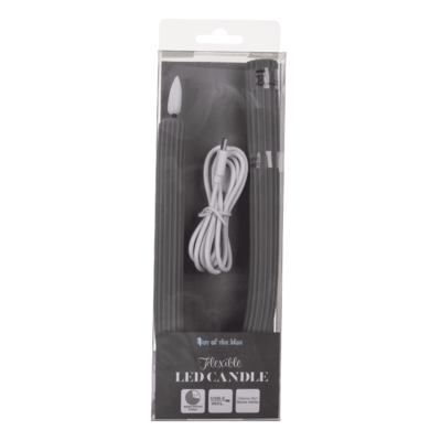 Bougie LED gris flexible en silicone, avec effet