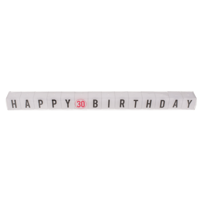 Bougies carrées avec écriture, 30 Happy Birthday,
