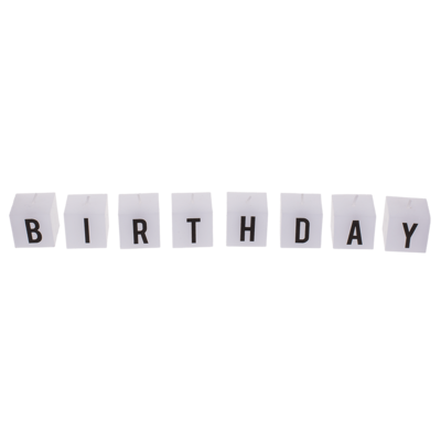 Bougies carrées avec écriture, 50 Happy Birthday,