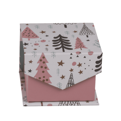Box da regalo pieghevole rosa, Abeti