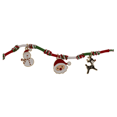 Bracciale in tessuto, ciondoli X-Mas