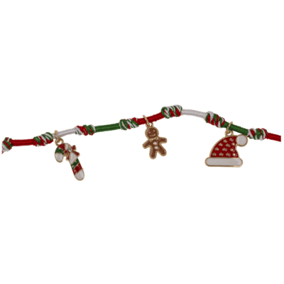 Bracciale in tessuto, ciondoli X-Mas