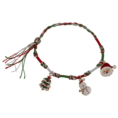 Bracciale in tessuto, ciondoli X-Mas