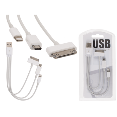Câble USB pour iPad 1 - 4, iPhone 4, 4s 5 & 5s,