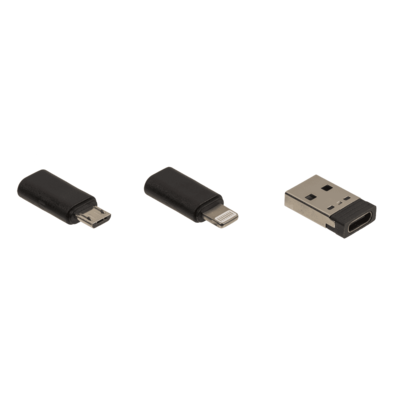 Cable travel set, adapter: USB C to USB, Lightning