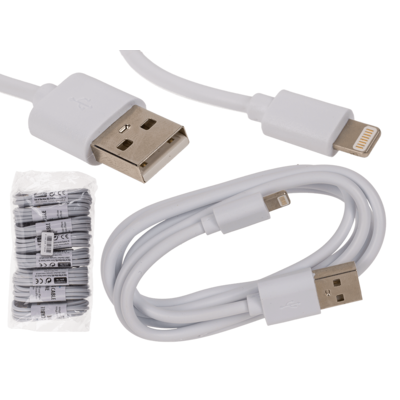 Cable USB blanco, tipo Lighting,