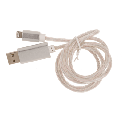 Cable USB de carga rápida para iPhone, con LED,