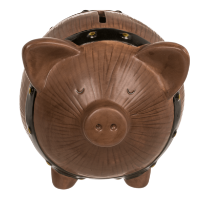Caja de ahorros, barril de cerdo, 16 x 12,5 x 13,