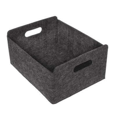 Caja de fieltro gris oscuro, lote de 2