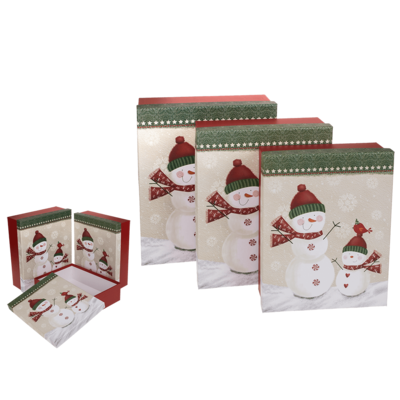 Caja de regalo, Muñeco de nieve, aprox. 36 x 29