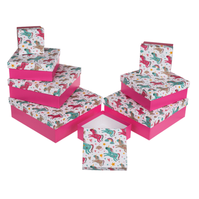 Cajas de regalo rosado con unicornio ,