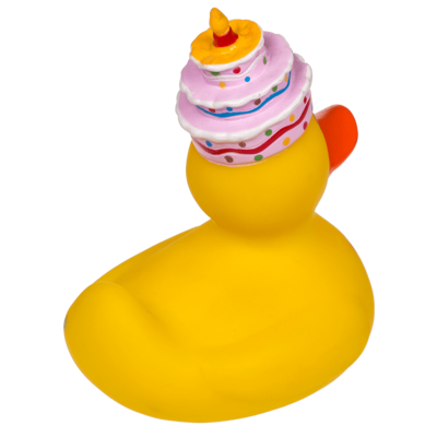 Canard en caoutchouc en jaune, Happy Birthday,