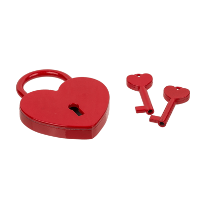 Candado del amor de metal con 2 llaves, corazón