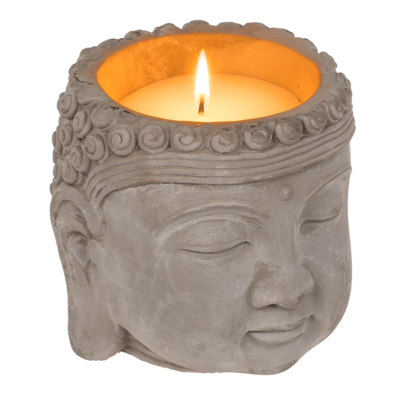 Candle, Buddha-head, ca. 13,5 x 13 cm,
