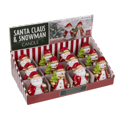 Candle, Santa Claus & Snowman assorted,