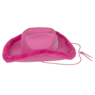 Cappello da cowboy in feltro con piume e diadema