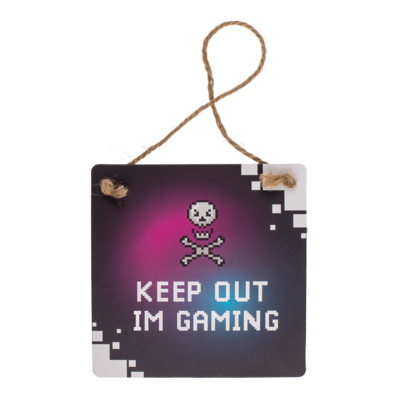 Cardboard wall sign, Gaming, ca. 18 x 18 cm,
