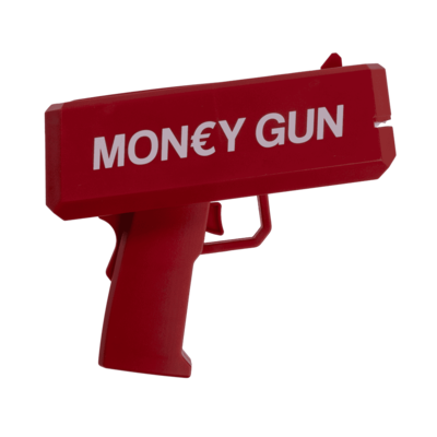 Cash gun, with € toy money,