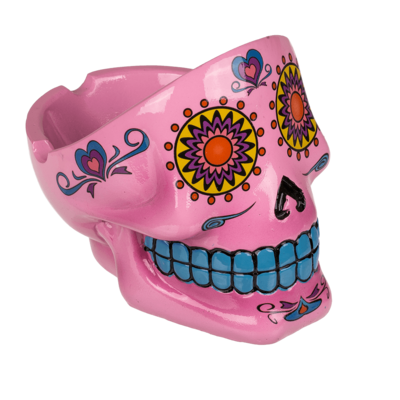 Cendrier en polyresine, Coloured Skull I,