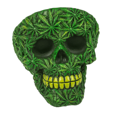 Cenicero, Cannabis Skull, aprox. 11 cm,